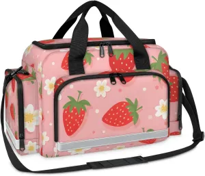 First Aid Bags Empty, Strawberry Flowers Emergency Bag First Aid Kit Multiple Compartment Kit Carrier On Call Trauma Bag For Paramedics Emergency Medical Supplies Kit