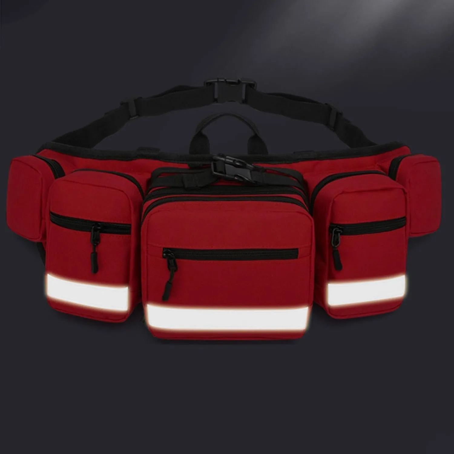 First Aid Fanny Pack Bag, First Aid Bags Empty, Lifeguard Hip Pack, Portable Trauma Bag with Reflective Strip Great for Hiking,Camping and Outdoor Sports