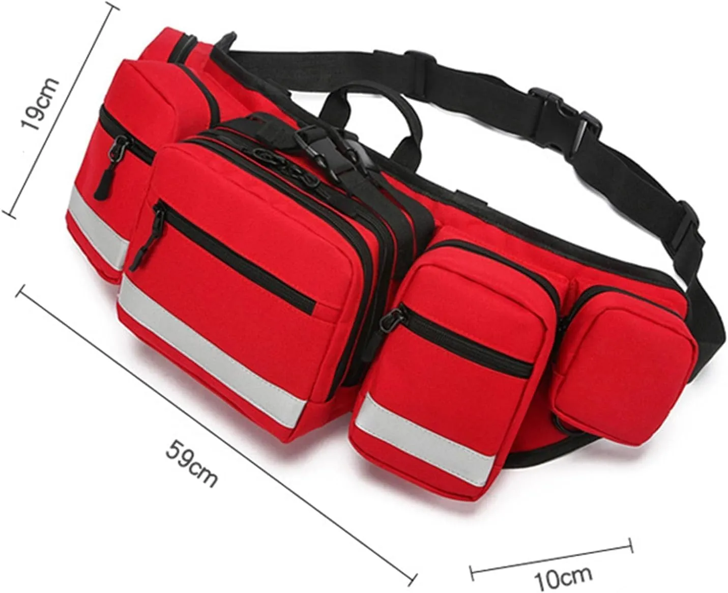 First Aid Fanny Pack Bag, First Aid Bags Empty, Lifeguard Hip Pack, Portable Trauma Bag with Reflective Strip Great for Hiking,Camping and Outdoor Sports