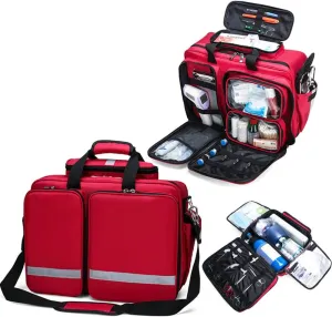 First Aid Kit Compact Trauma Medical Bag First Responder Bag Empty for Any Emergencies - Ideal for Home, Office, Car, Travel, Outdoor, Camping, Hiking, Boating