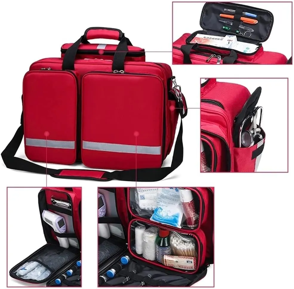 First Aid Kit Compact Trauma Medical Bag First Responder Bag Empty for Any Emergencies - Ideal for Home, Office, Car, Travel, Outdoor, Camping, Hiking, Boating