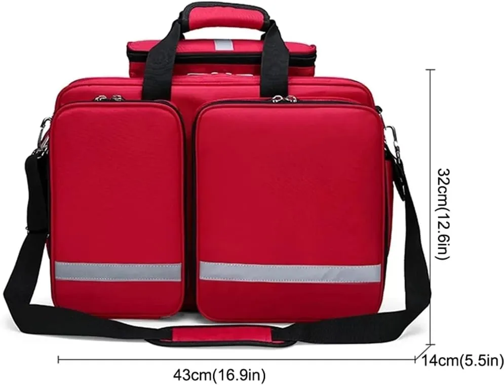 First Aid Kit Compact Trauma Medical Bag First Responder Bag Empty for Any Emergencies - Ideal for Home, Office, Car, Travel, Outdoor, Camping, Hiking, Boating