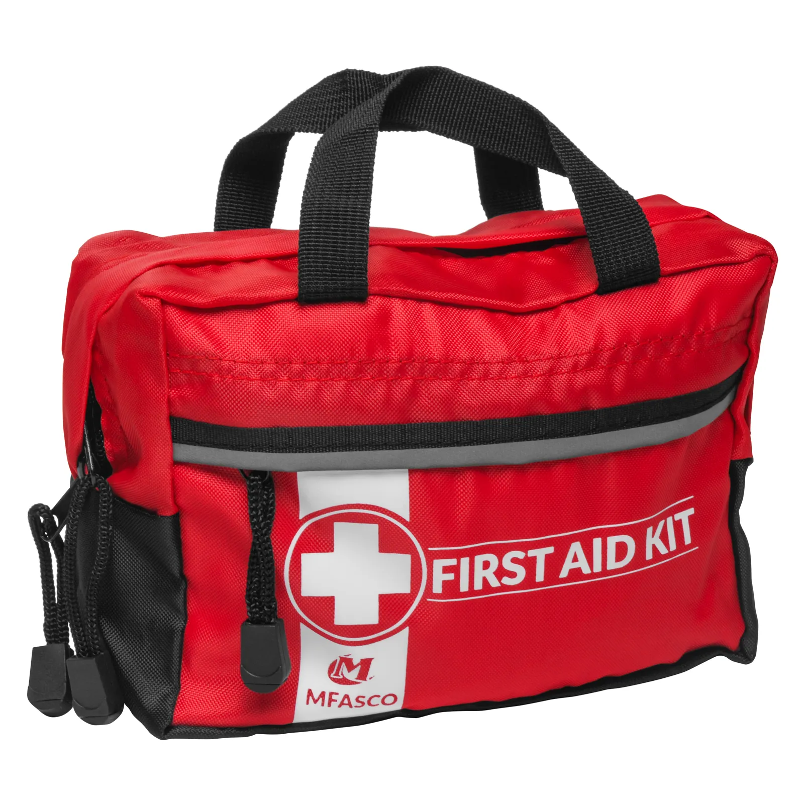 First Aid Kit Home/Auto Red Bag With Handles