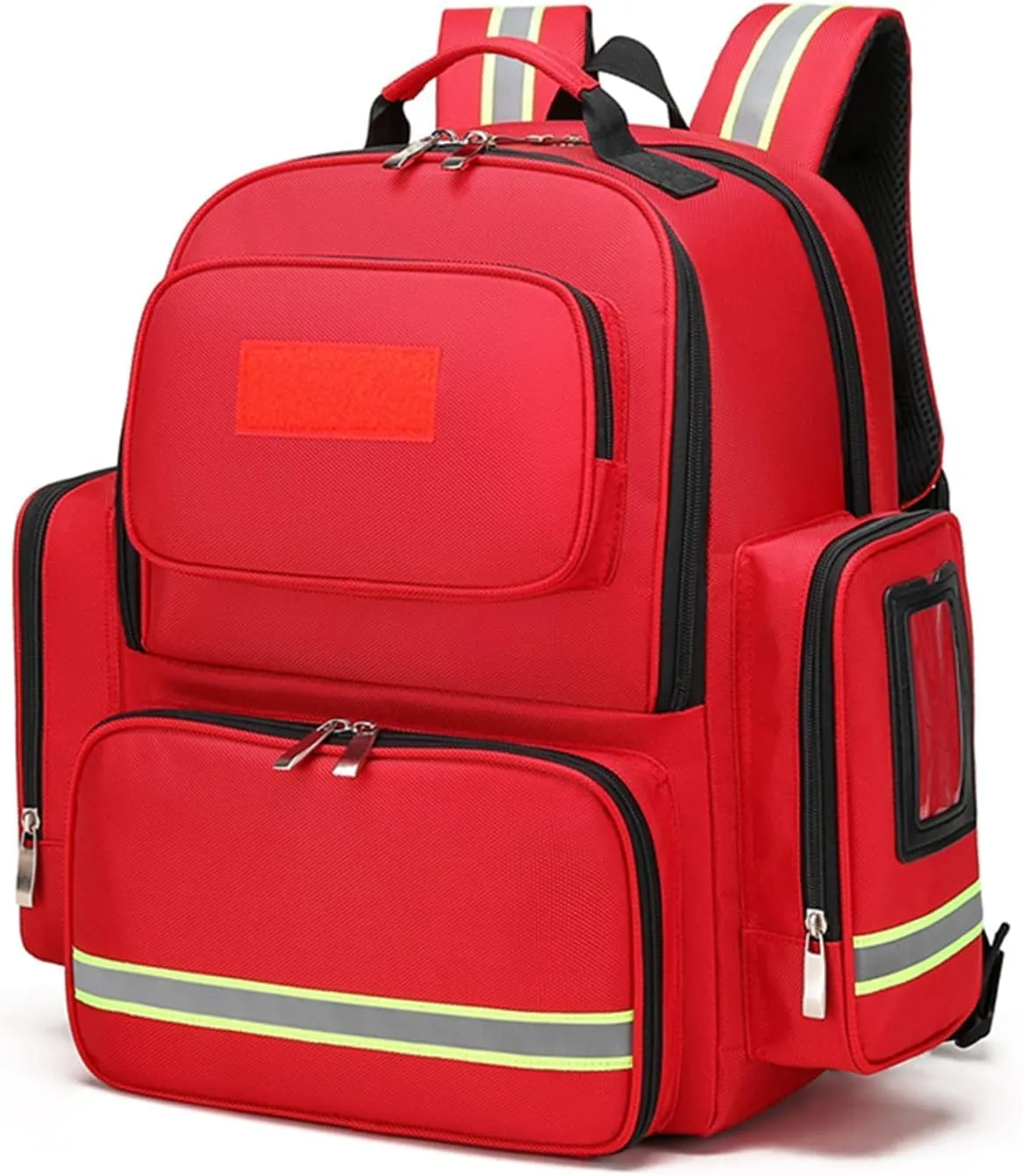 First Responder Trauma Backpack Bag, First Aid Bag Empty,Trauma Backpack Empty, Emergency Kits Storage Bag for EMT, EMS, Safety Officers, Bag Only,(Red)