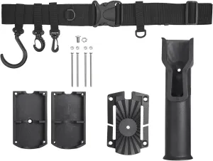 Fishing Rod Holder Kit, Adjustable Rack for Wader Belt, Backpack, Lifejack, Boat, Kayak Fishing
