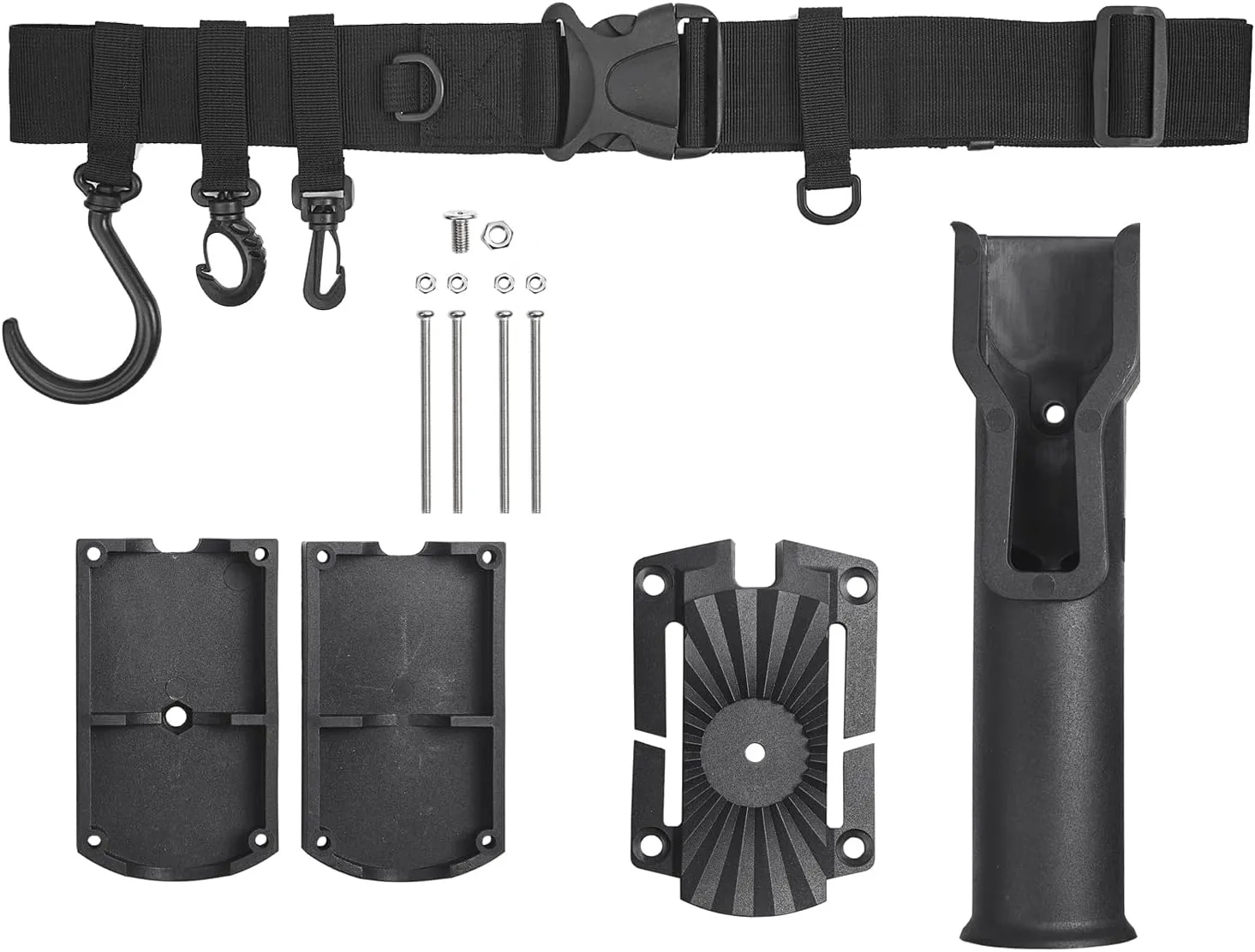 Fishing Rod Holder Kit, Adjustable Rack for Wader Belt, Backpack, Lifejack, Boat, Kayak Fishing