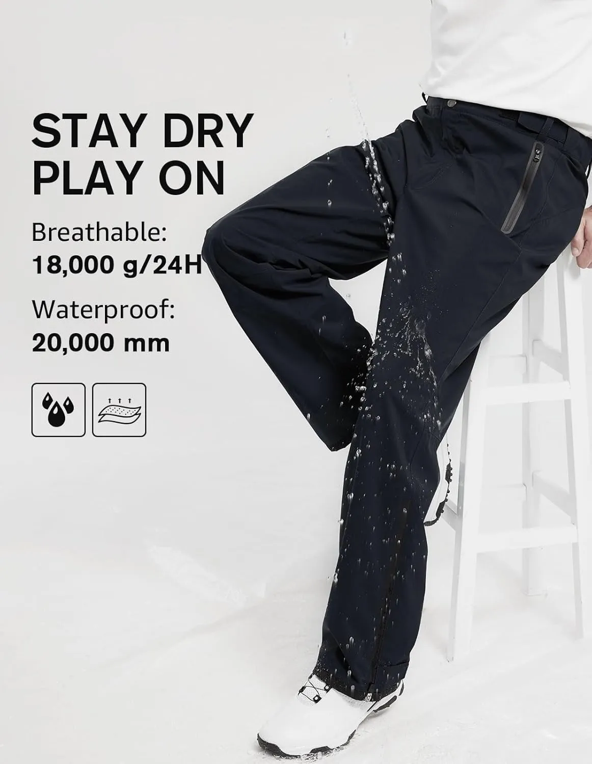 fit space Golf Climastorm Permanent Rain Pants Waterproof 20K Lightweight Performance Sporty Trousers