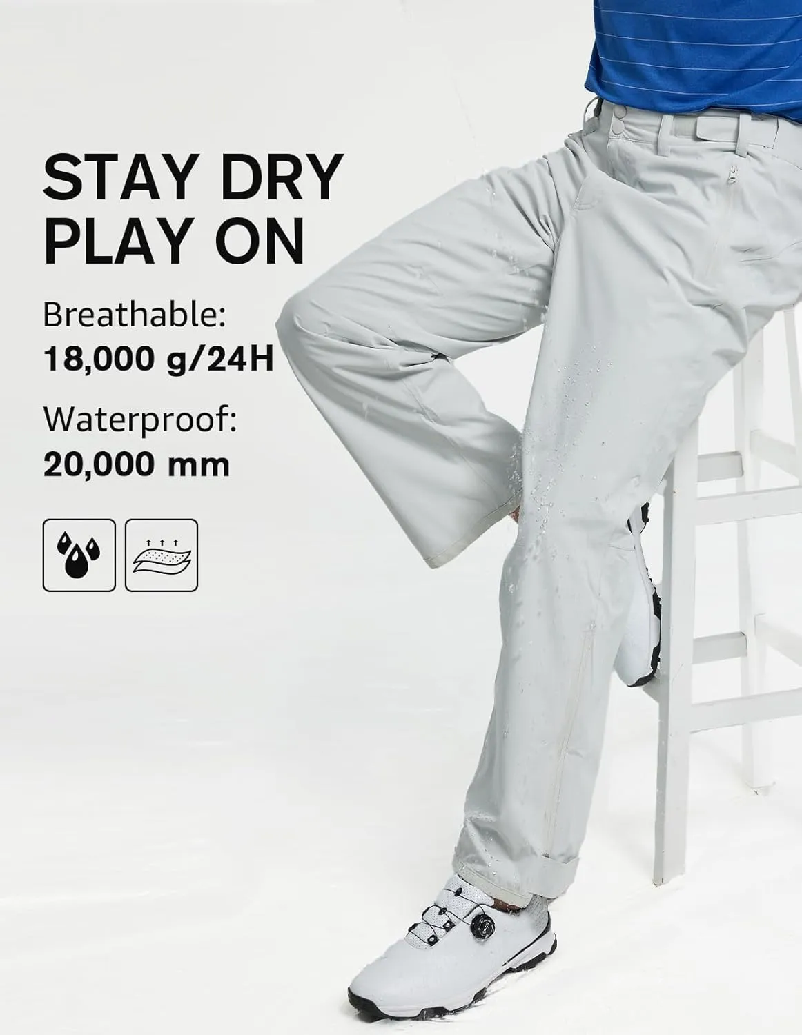 fit space Golf Climastorm Permanent Rain Pants Waterproof 20K Lightweight Performance Sporty Trousers
