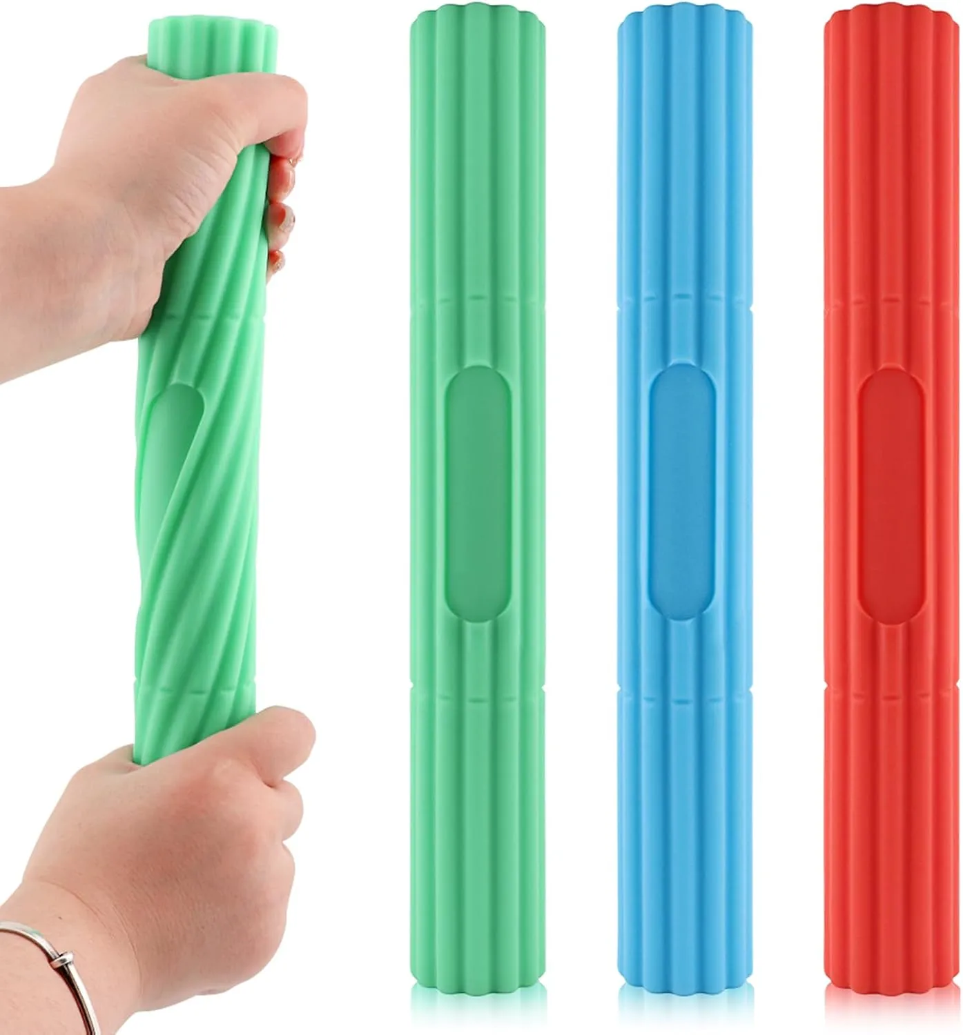 Flex Bar for Tennis & Golfers Elbow Therapy - 3 Resistance Levels, Relieve Tendonitis, Wrist & Forearm Pain, Improve Grip Strength | 3-Pack Physical Therapy Bar for Athletes, Rehab & Home Use