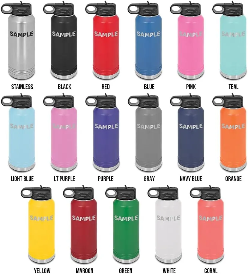 Flint Michigan Laser Engraved Water Bottle Customizable Polar Camel Stainless Steel with Straw - michigan mi dangerous Orange 32 oz