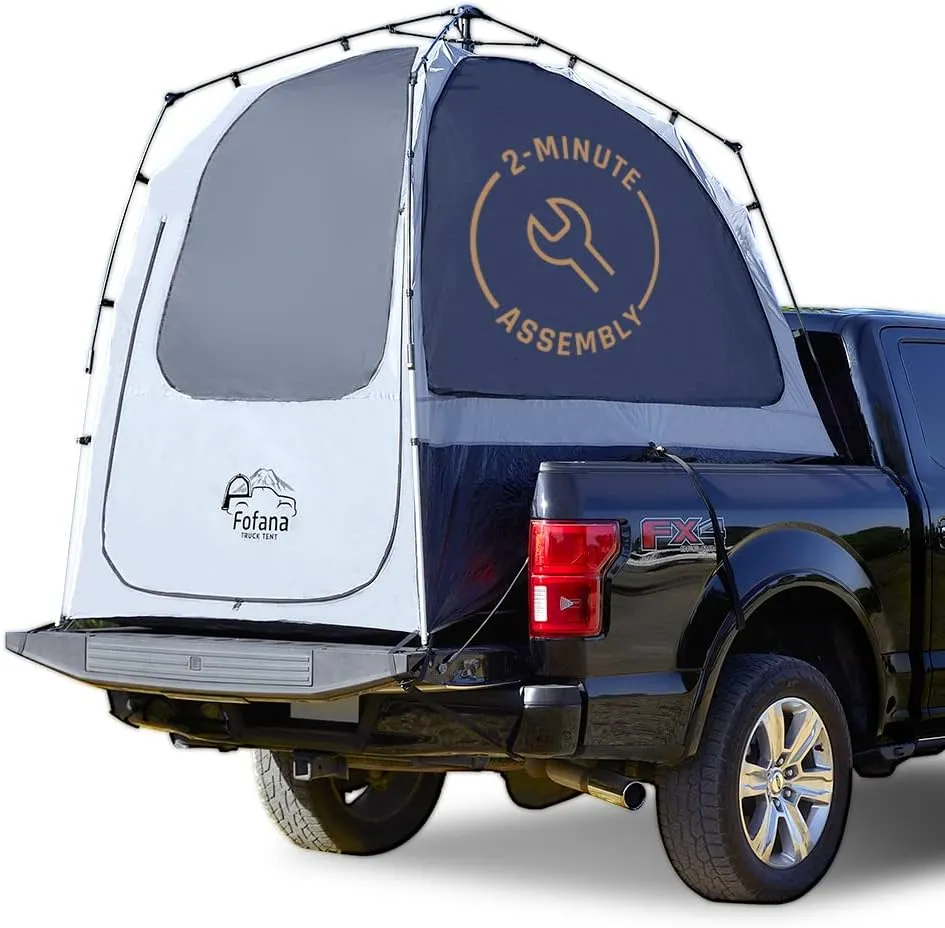 Fofana Truck Bed Tent - Quick & Easy Automatic Setup for Mid Size Pickup - Camper Shell & Truck Camping Accessories