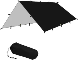 Foldable Camping Tent Tarp Awning Canopy 300x300cm for Hammock Polyester Fabric Accessories with Carrying Bag Waterproof