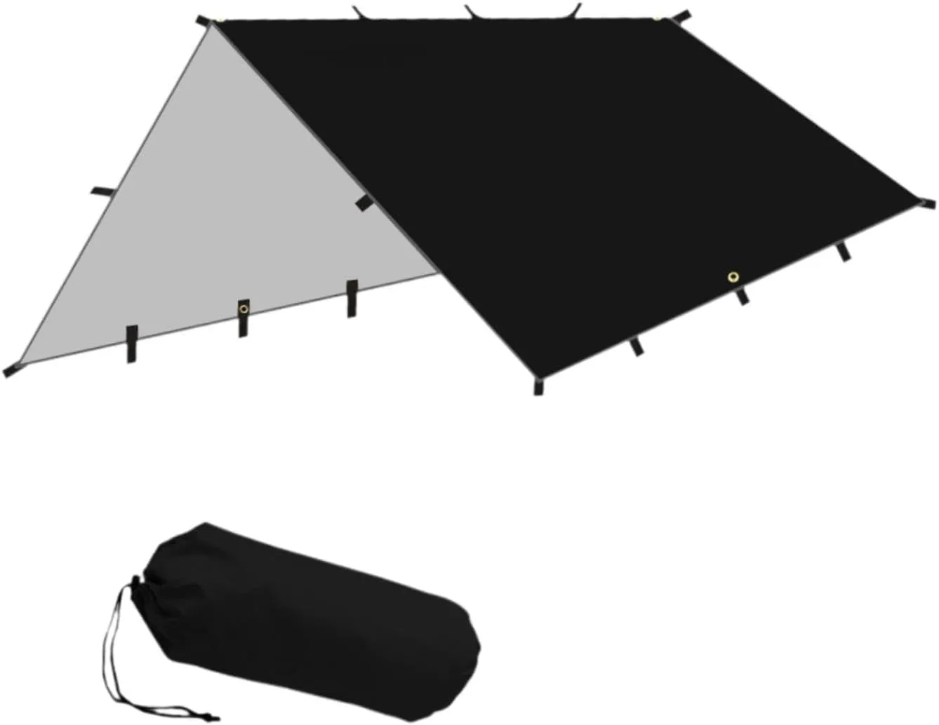 Folding Tent Shelter Camping Tarp Waterproof 118x118inch Multifunctional Lightweight Portable for Hiking Rain Cover Canopy