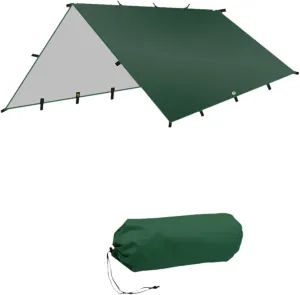 Folding Tent Shelter Camping Tarp Waterproof 300x300cm Polyester, Green