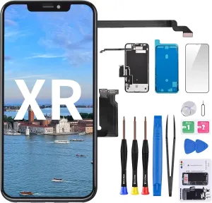 for iPhone XR Screen Replacement with Ear Speaker Proximity Sensor 3D Touch 6.1" LCD Display Digitizer Full Assembly Earpiece Front Glass Repair Fix Tools Kit A1984 A2105 A2106 A2108