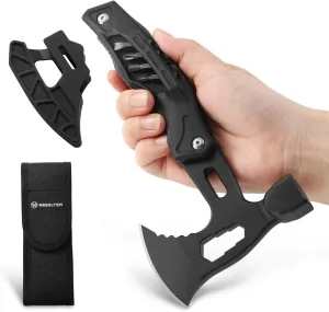 for Men - Gifts for Dad from Daughter Wife, 22 in 1 Hardened Stainless Steel Camping Multitool Hammer Hatchet, Upgrad Portable Camp Axe Screwdriver Set with Nylon Sheath