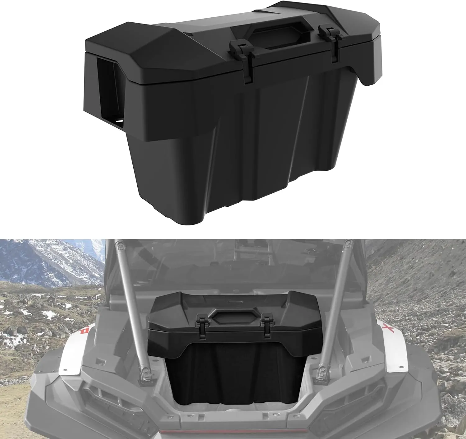 Forward Cargo Storage Box for Polaris RZR XP 1000 2024, 82 QT Polypropylene Water Resistant Forward Cargo Storage Bin for Polaris RZR XP 1000/ XP 4 1000 2024 Accessories, Replace OEM #2889611