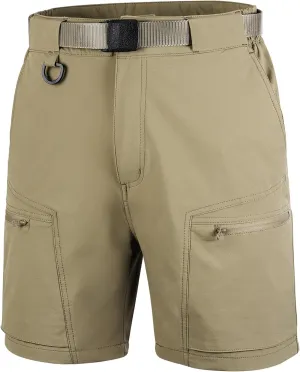FREE SOLDIER Men's Cargo Hiking Shorts with Belt Lightweight Quick Dry Tactical Shorts with Pockets for Casual Work Golf