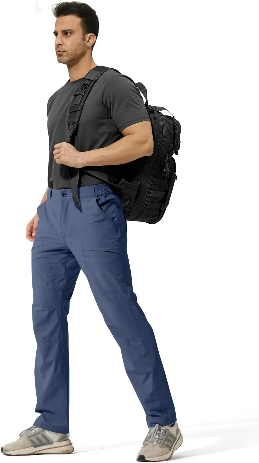 FREE SOLDIER Men's Outdoor Cargo Hiking Pants with Belt Lightweight Waterproof Quick Dry Tactical Pants Nylon Spandex
