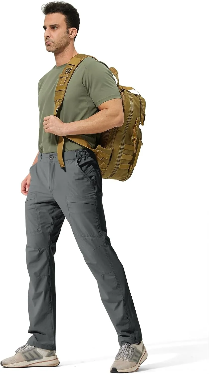 FREE SOLDIER Men's Outdoor Cargo Hiking Pants with Belt Lightweight Waterproof Quick Dry Tactical Pants Nylon Spandex