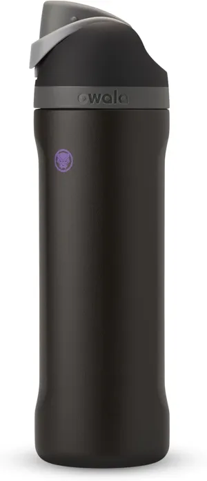 FreeSip Insulated Stainless Steel Water Bottle with Straw, BPA-Free Sports Water Bottle, Great for Travel, 24 Oz, Black Panther, 24oz