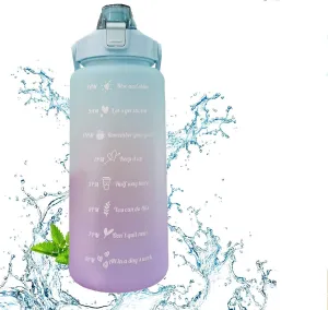 Frosted Gradient Color Rinking Bottles with Straw, Open Leakage Proof Sports Water Cup for Office, Gym, Outdoor