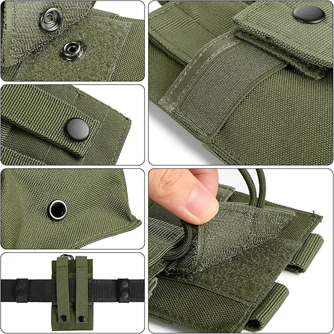 FRTKK Tactical Radio Holder Radio Holster Molle Radio Pouch Universal Radio Case Military Heavy Duty Radio Bag for Police Firefighter Two Ways Walkie Talkies Vest