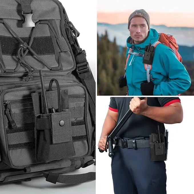 FRTKK Tactical Radio Holder Radio Holster Molle Radio Pouch Universal Radio Case Military Heavy Duty Radio Bag for Police Firefighter Two Ways Walkie Talkies Vest