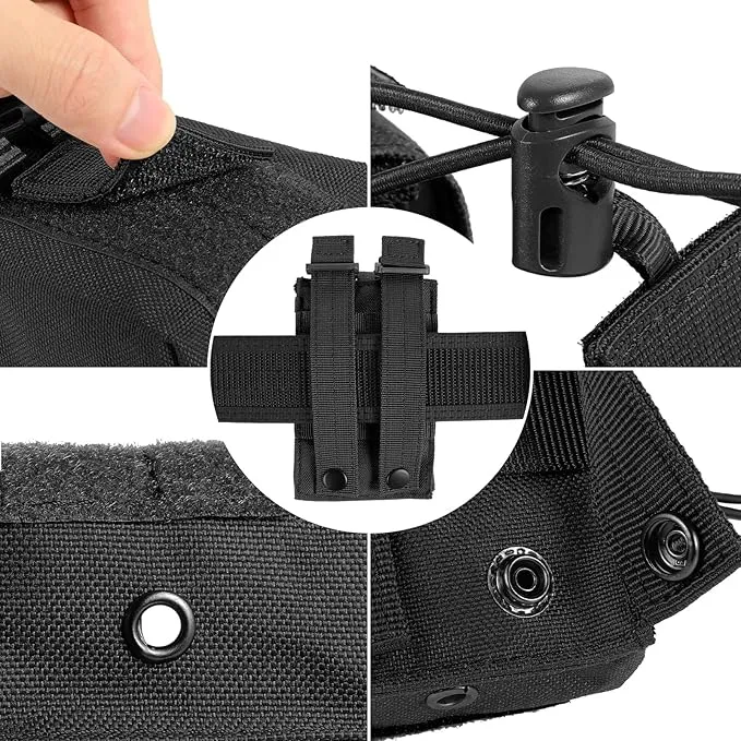 FRTKK Tactical Radio Holder Radio Holster Molle Radio Pouch Universal Radio Case Military Heavy Duty Radio Bag for Police Firefighter Two Ways Walkie Talkies Vest
