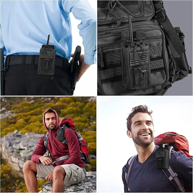 FRTKK Tactical Radio Holder Radio Holster Molle Radio Pouch Universal Radio Case Military Heavy Duty Radio Bag for Police Firefighter Two Ways Walkie Talkies Vest