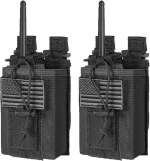 FRTKK Tactical Radio Holder Radio Holster Molle Radio Pouch Universal Radio Case Military Heavy Duty Radio Bag for Police Firefighter Two Ways Walkie Talkies Vest