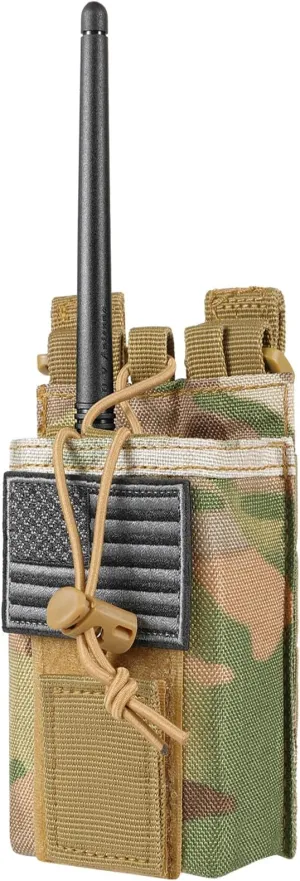 FRTKK Tactical Radio Holder Radio Holster Molle Radio Pouch Universal Radio Case Military Heavy Duty Radio Bag for Police Firefighter Two Ways Walkie Talkies Vest