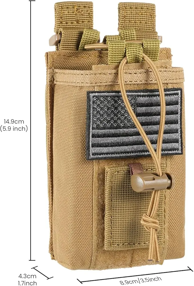FRTKK Tactical Radio Holder Radio Holster Molle Radio Pouch Universal Radio Case Military Heavy Duty Radio Bag for Police Firefighter Two Ways Walkie Talkies Vest