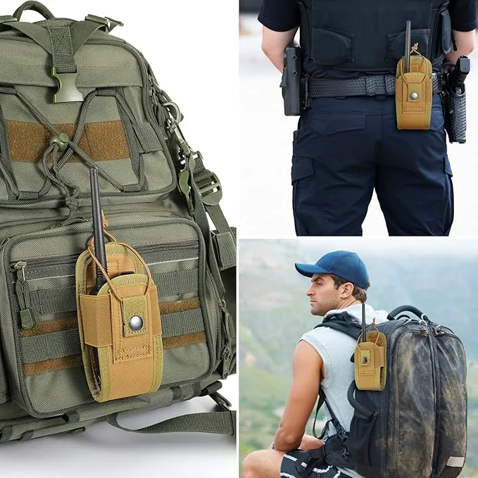FRTKK Tactical Radio Holder Radio Holster Molle Radio Pouch Universal Radio Case Military Heavy Duty Radio Bag for Police Firefighter Two Ways Walkie Talkies Vest