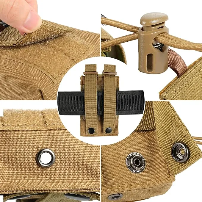 FRTKK Tactical Radio Holder Radio Holster Molle Radio Pouch Universal Radio Case Military Heavy Duty Radio Bag for Police Firefighter Two Ways Walkie Talkies Vest