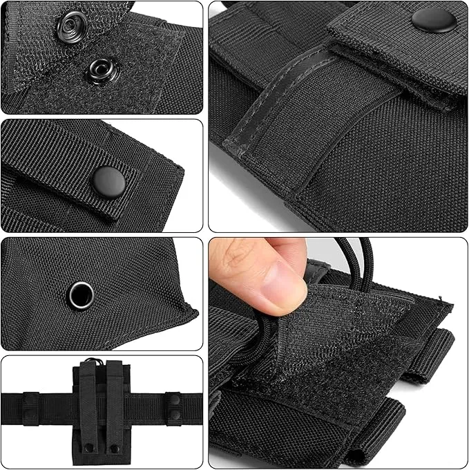 FRTKK Tactical Radio Holder Radio Holster Molle Radio Pouch Universal Radio Case Military Heavy Duty Radio Bag for Police Firefighter Two Ways Walkie Talkies Vest