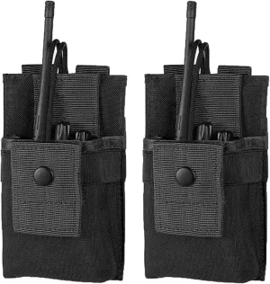FRTKK Tactical Radio Holder Radio Holster Molle Radio Pouch Universal Radio Case Military Heavy Duty Radio Bag for Police Firefighter Two Ways Walkie Talkies Vest