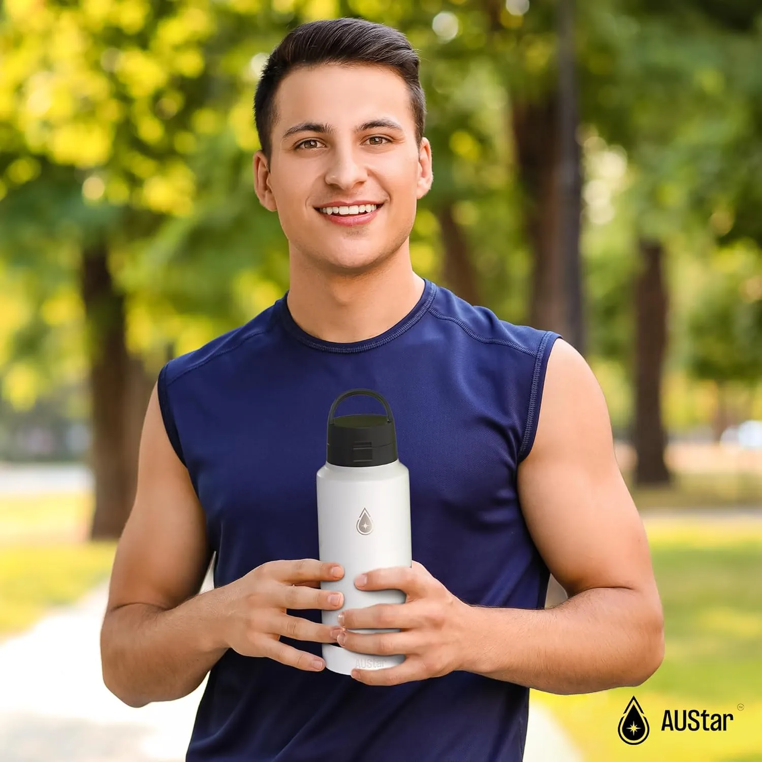 Fruit Infuser Water Bottle with Hidden Compartment - Water Infuser - Infusion Water Bottle - Hot and Cold Water Bottle - Dishwasher Safe Water Bottle - Dog Water Bottle - 26 oz (Marshmallow)