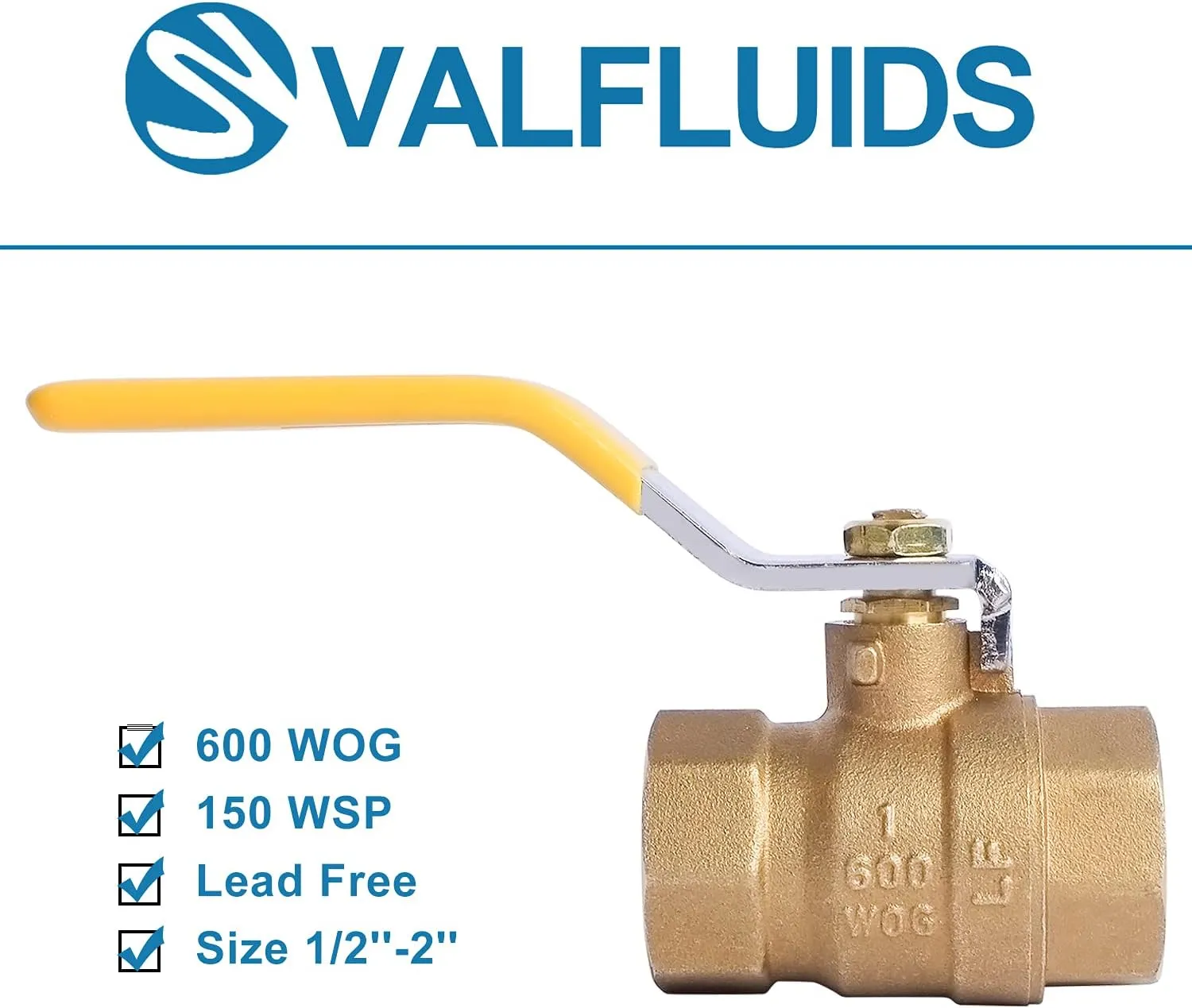 Full Port Forged LF Brass Ball Valve With Female Thread NPT Connector，150 PSI WSP / 600 PSI WOG. (1 Inch)