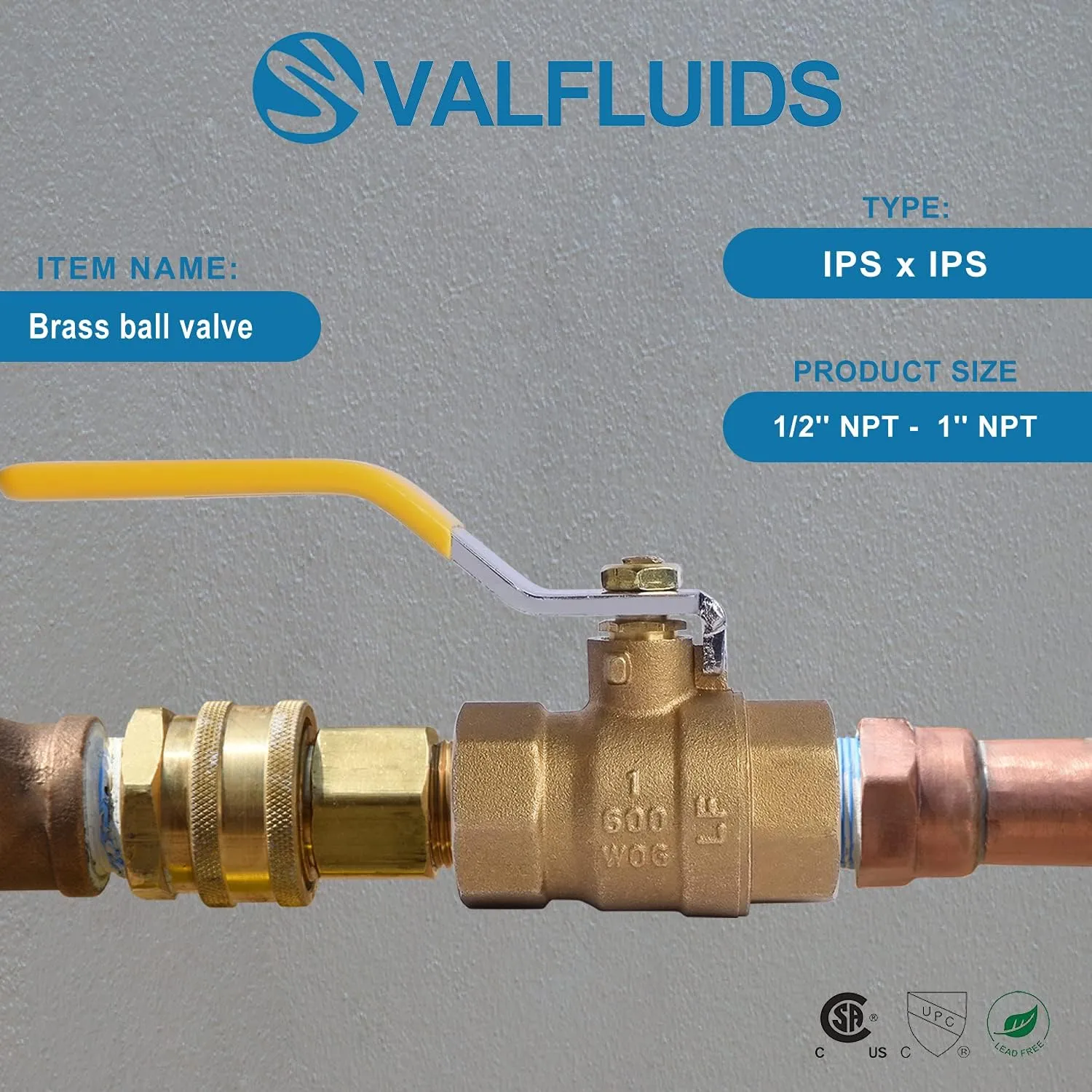 Full Port Forged LF Brass Ball Valve With Female Thread NPT Connector，150 PSI WSP / 600 PSI WOG. (1 Inch)