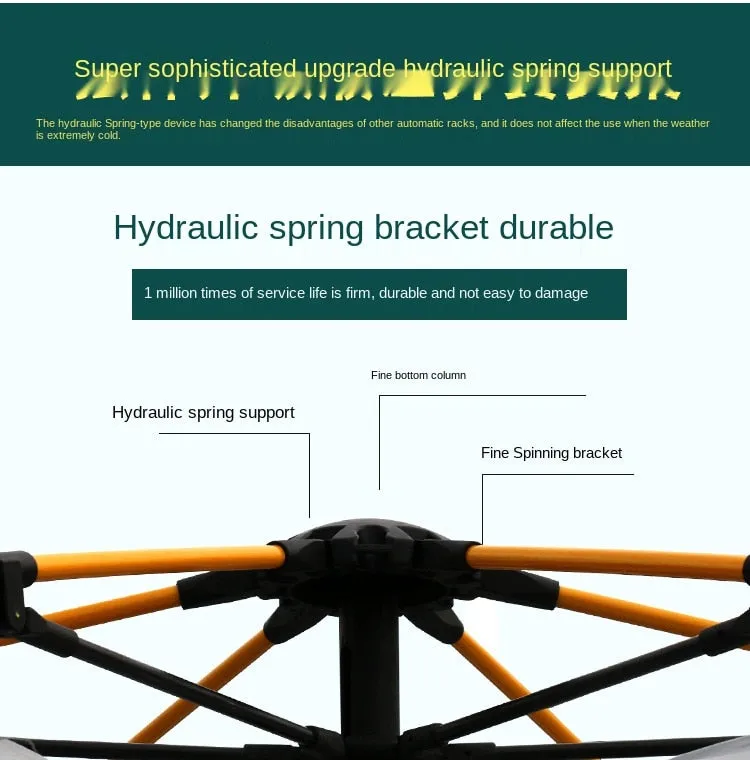 Fully Automatic One Click to Open Hexagonal Outdoor Camping Tent Hydraulic Spring Pole Hexagonal Tent Antistorm Sunscreen Thicken Silver Coated Oxford Large Space Family Pergola