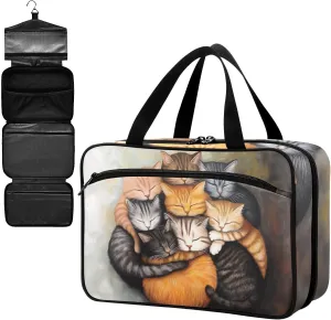 Fustylead Huddled Sleeping Colorful Cats Large Medical Storage Bag with Zipper Empty First Aid Bag Trauma Kit for Traveling Hiking Camping Backpacking