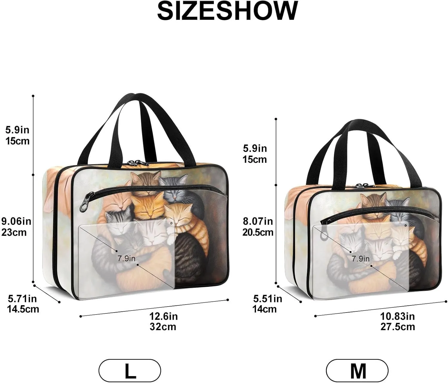 Fustylead Huddled Sleeping Colorful Cats Large Medical Storage Bag with Zipper Empty First Aid Bag Trauma Kit for Traveling Hiking Camping Backpacking