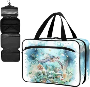 Fustylead Turtle Undersea Marine Life Large Medical Storage Bag with Zipper Empty First Aid Bag Trauma Kit for Traveling Hiking Camping Backpacking