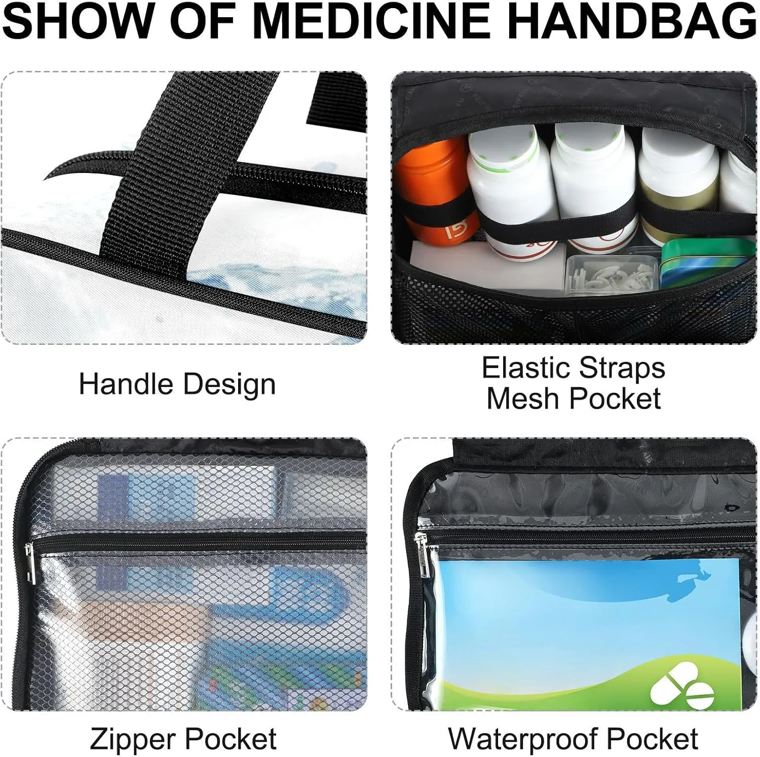 Fustylead Winter Snowman Bird Snowflake Blue and White Large Medical Storage Bag with Zipper Empty First Aid Bag Trauma Kit for Traveling Hiking Camping Backpacking