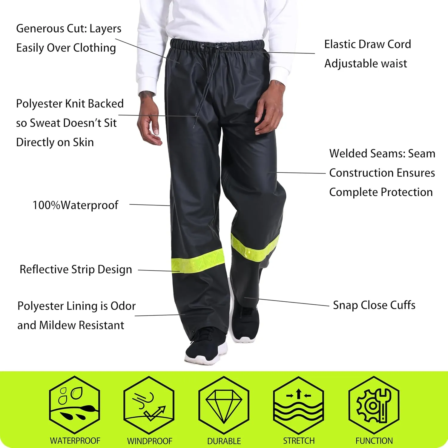FWG Men's Hiking Pants - Durable Fishing & Work Pants, Ventilated, Multiple Pockets, Design for Outdoors