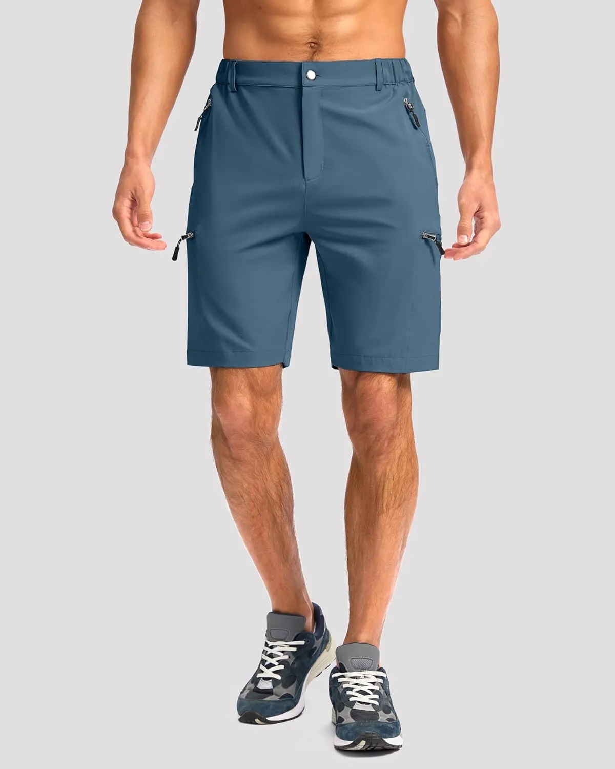 G Gradual Mens Hiking Cargo Shorts with 4 Zipper Pockets 9" Quick Dry Lightweight Casual Work Shorts for Men Golf Fishing