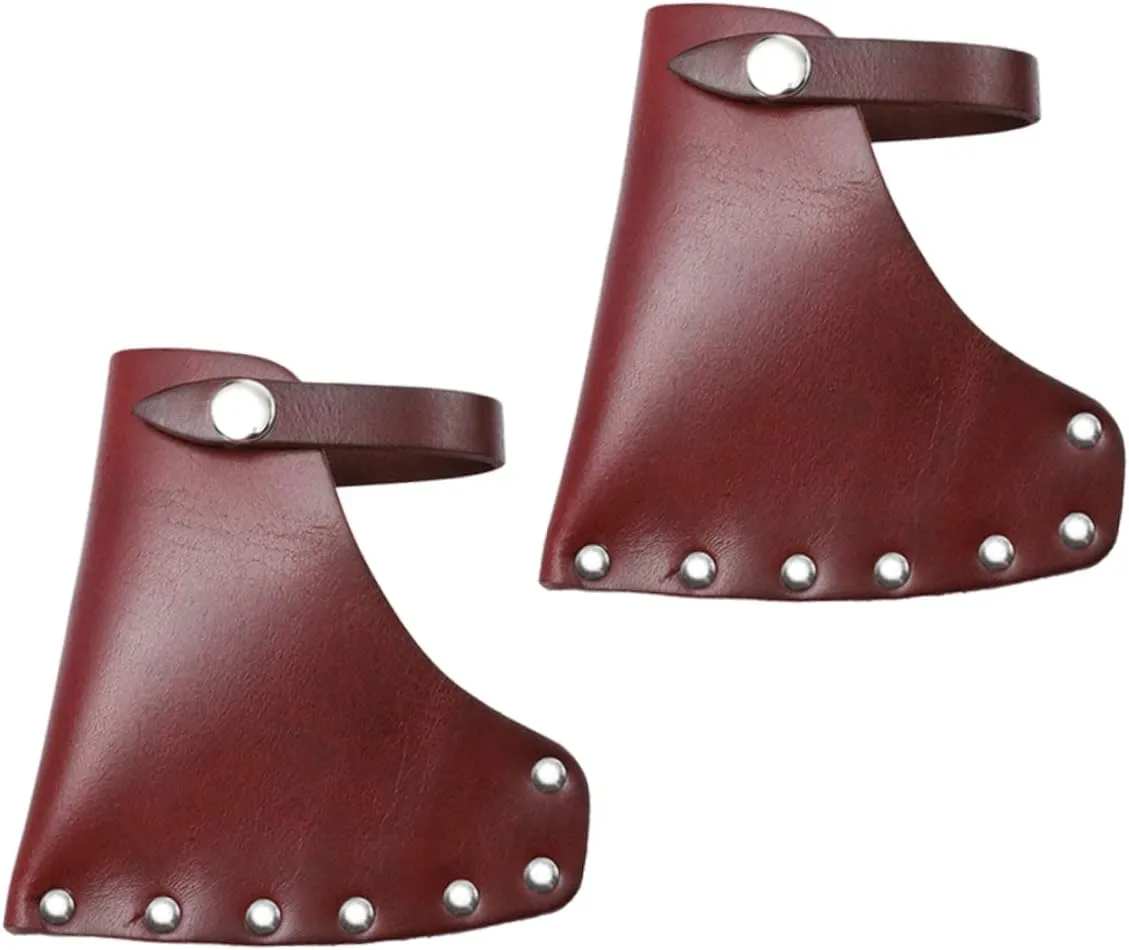 GALPADA 2pcs Axe Sleeve Pack Survival Axe Cover Outdoor Protector Portable Hatchet Protector High-Class Leather Material