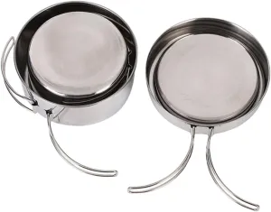 GALPADA Stainless Steel Pot Set Titanium Camping Cookware Compact Camping Cooking Set