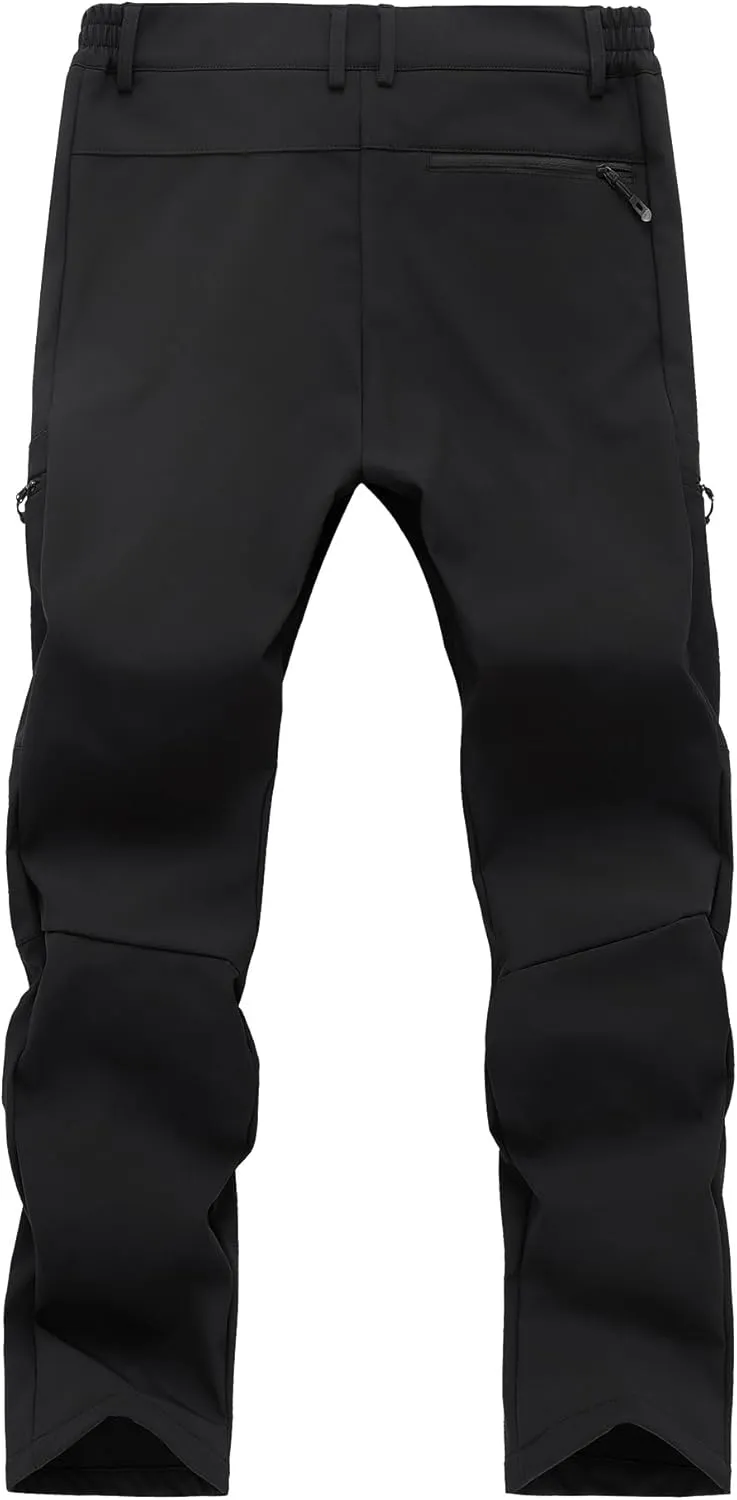 Gash Hao Mens Waterproof Ski Snow Pants Hiking Softshell Cargo Fleece Lined Warm Insulated Outdoor Fishing Pants